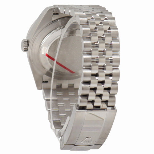 Rolex Mens Datejust Stainless Steel 41mm Custom Diamond Baguette Silver Dial Watch Reference# 126300 - Happy Jewelers Fine Jewelry Lifetime Warranty