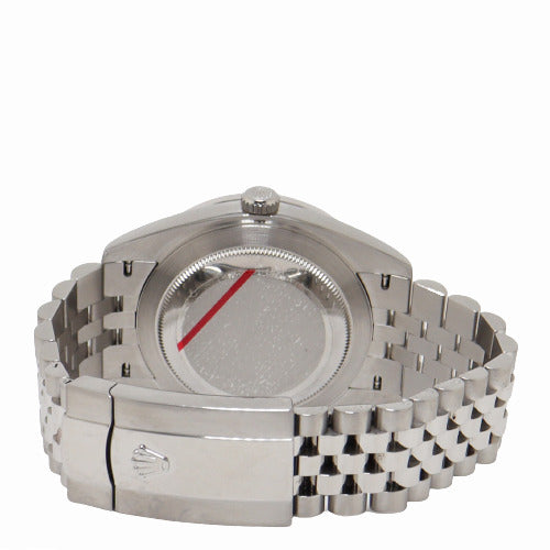 Rolex Mens Datejust Stainless Steel 41mm Custom Diamond Baguette Silver Dial Watch Reference# 126300 - Happy Jewelers Fine Jewelry Lifetime Warranty