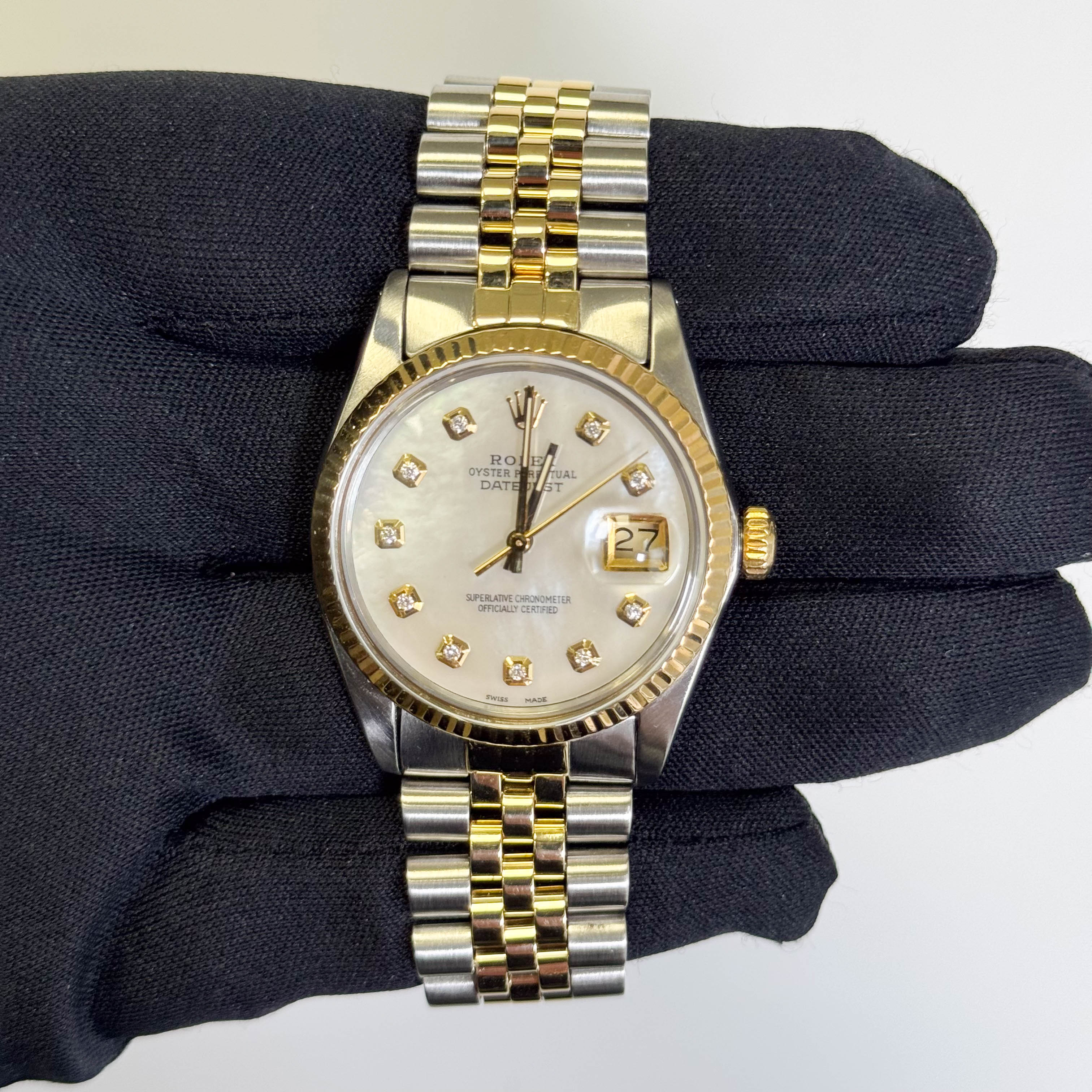 Rolex Datejust 36mm MOP Dial Watch Ref# 16013 - Happy Jewelers Fine Jewelry Lifetime Warranty
