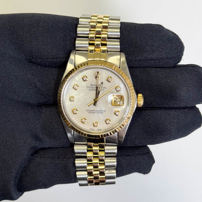 Rolex Datejust 36mm MOP Dial Watch Ref# 16013 - Happy Jewelers Fine Jewelry Lifetime Warranty