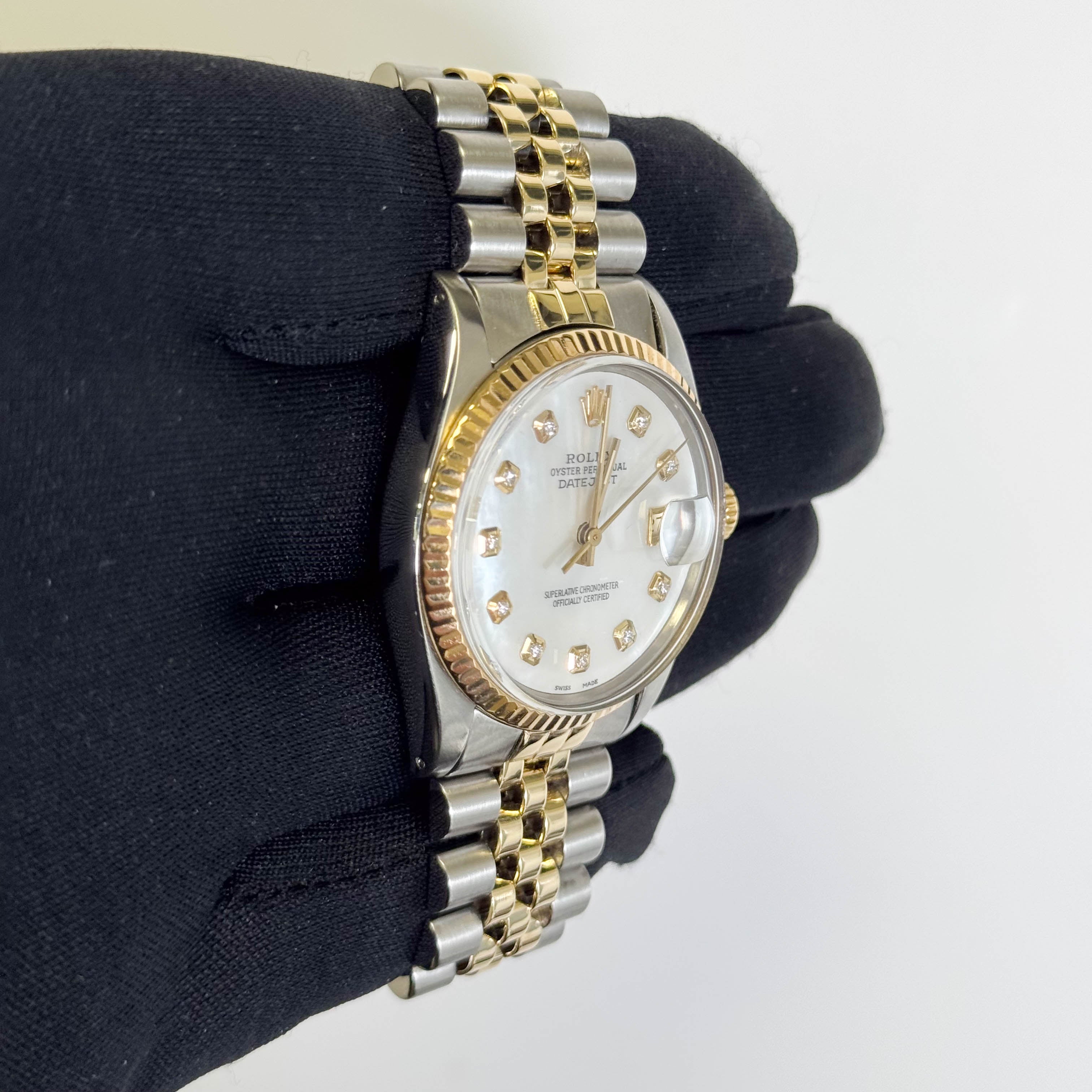 Rolex Datejust 36mm MOP Dial Watch Ref# 16013 - Happy Jewelers Fine Jewelry Lifetime Warranty