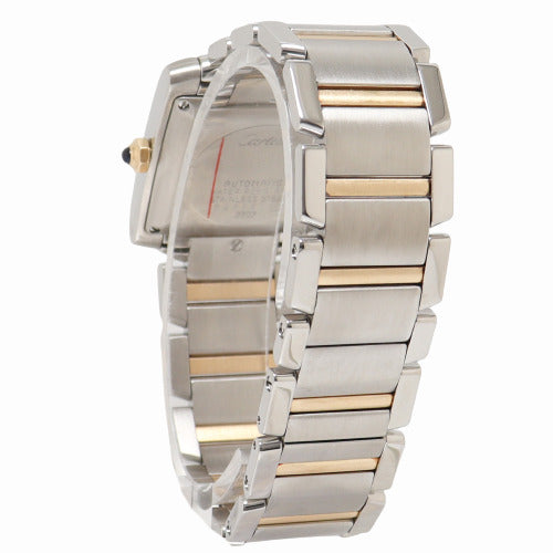 Cartier Ladies Tank Francaise Yellow Gold & Stainless Steel 25mm x 20mm White Roman Dial Watch Reference# W51005Q4 - Happy Jewelers Fine Jewelry Lifetime Warranty