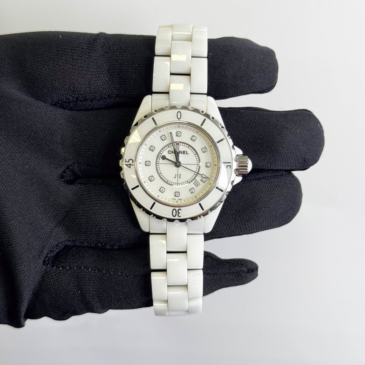 Chanel J12 33mm White Dial Watch Ref# H1628 - Happy Jewelers Fine Jewelry Lifetime Warranty