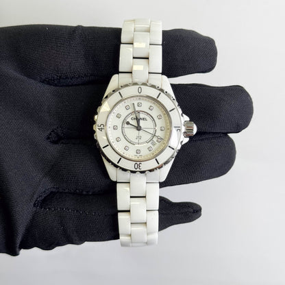 Chanel J12 33mm White Dial Watch Ref# H1628 - Happy Jewelers Fine Jewelry Lifetime Warranty