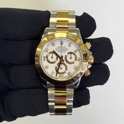 Rolex Daytona 40mm White Chronograph Stick Dial Watch Ref# 116523