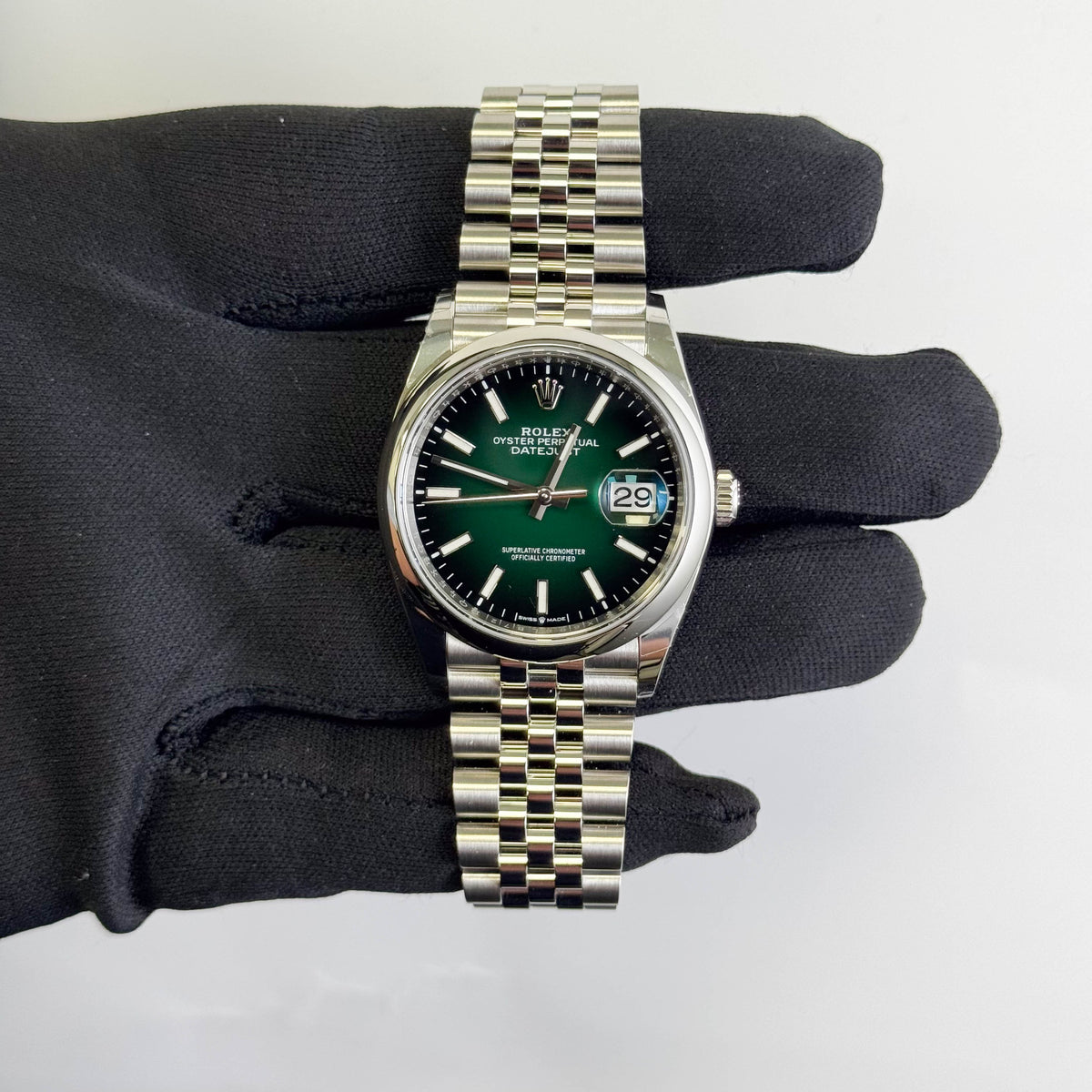 Rolex Datejust 36mm Green Ombre Dial Watch Ref# 126200