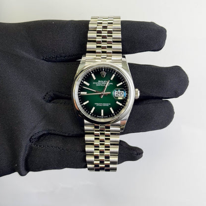 Rolex Datejust 36mm Green Ombre Dial Watch Ref# 126200