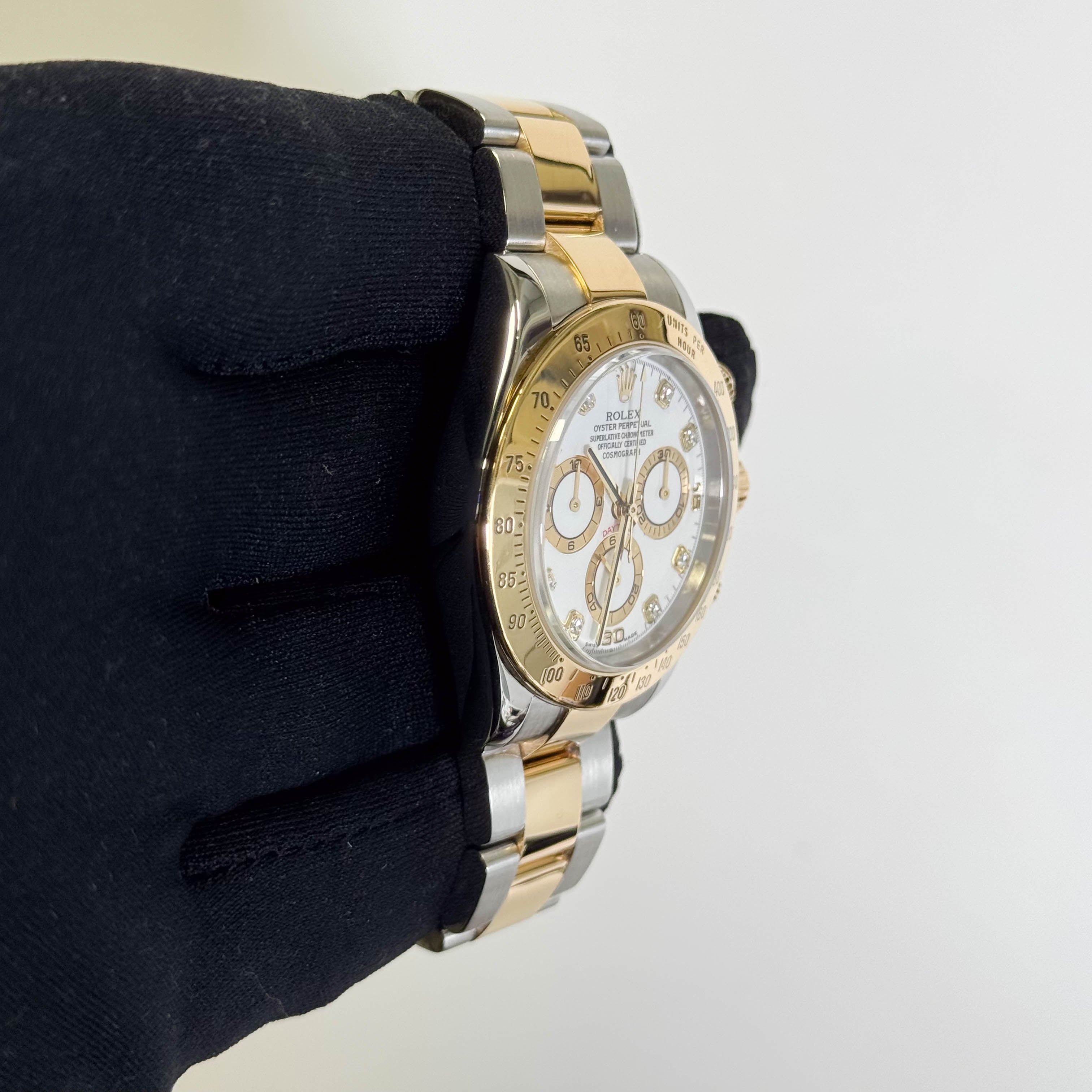 Rolex Daytona 40mm White Chronograph Stick Dial Watch Ref# 116523