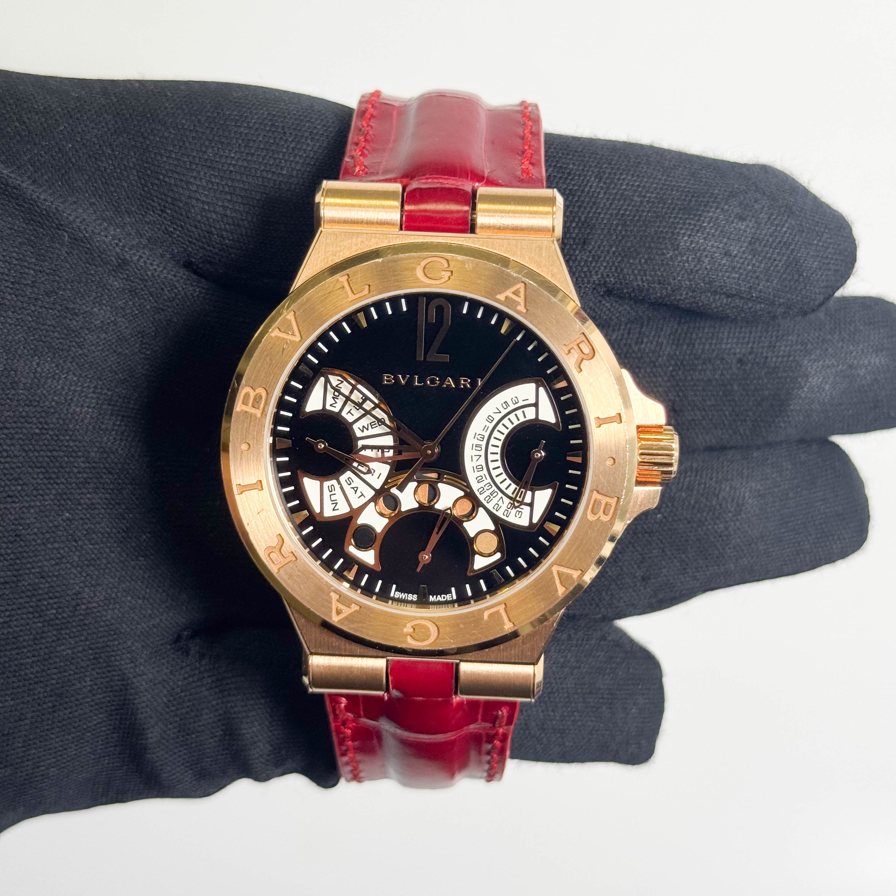 Bvlgari Diagono 42mm Black Dial Watch Ref# 102026 - Happy Jewelers Fine Jewelry Lifetime Warranty