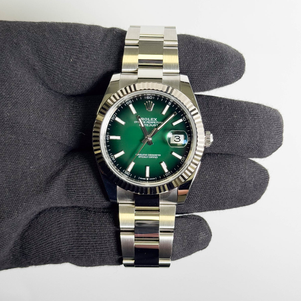 Rolex Datejust 41mm Ombre Green Dial Watch Ref# 126334
