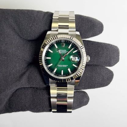 Rolex Datejust 41mm Ombre Green Dial Watch Ref# 126334