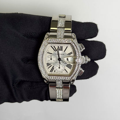 Cartier Roadster 48mm Silver Chronograph Dial Watch Ref# W62019X6 - Happy Jewelers Fine Jewelry Lifetime Warranty