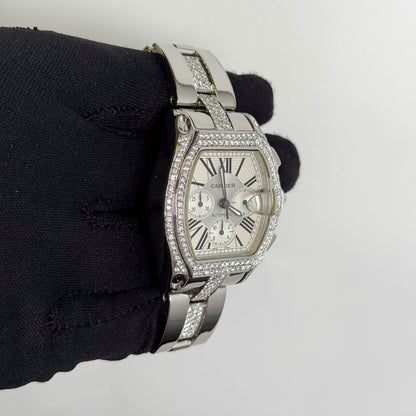 Cartier Roadster 48mm Silver Chronograph Dial Watch Ref# W62019X6 - Happy Jewelers Fine Jewelry Lifetime Warranty