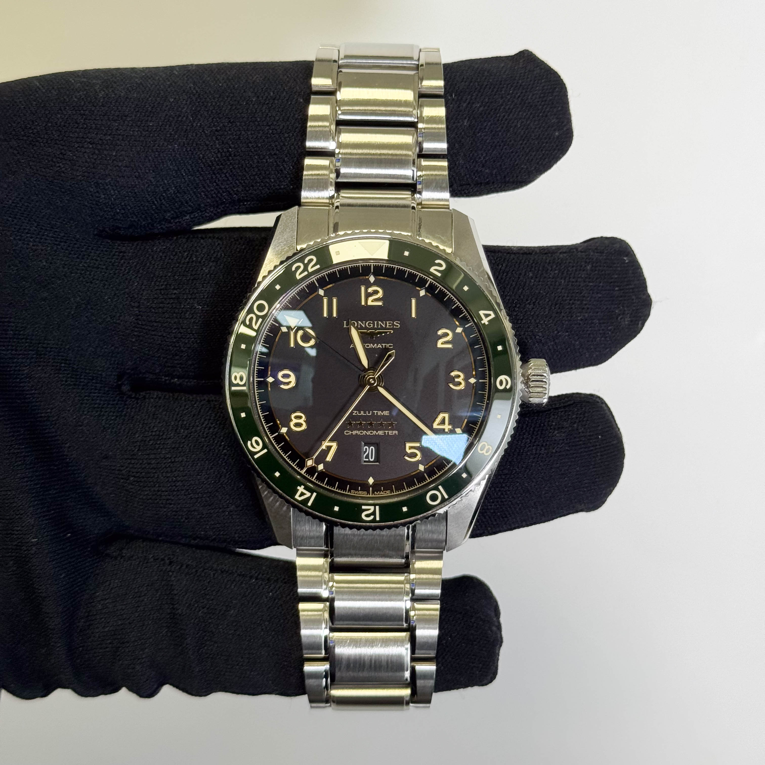 Longines Spirit Zulu Time 42mm Black Dial Watch Ref# L3.812.4.63.2