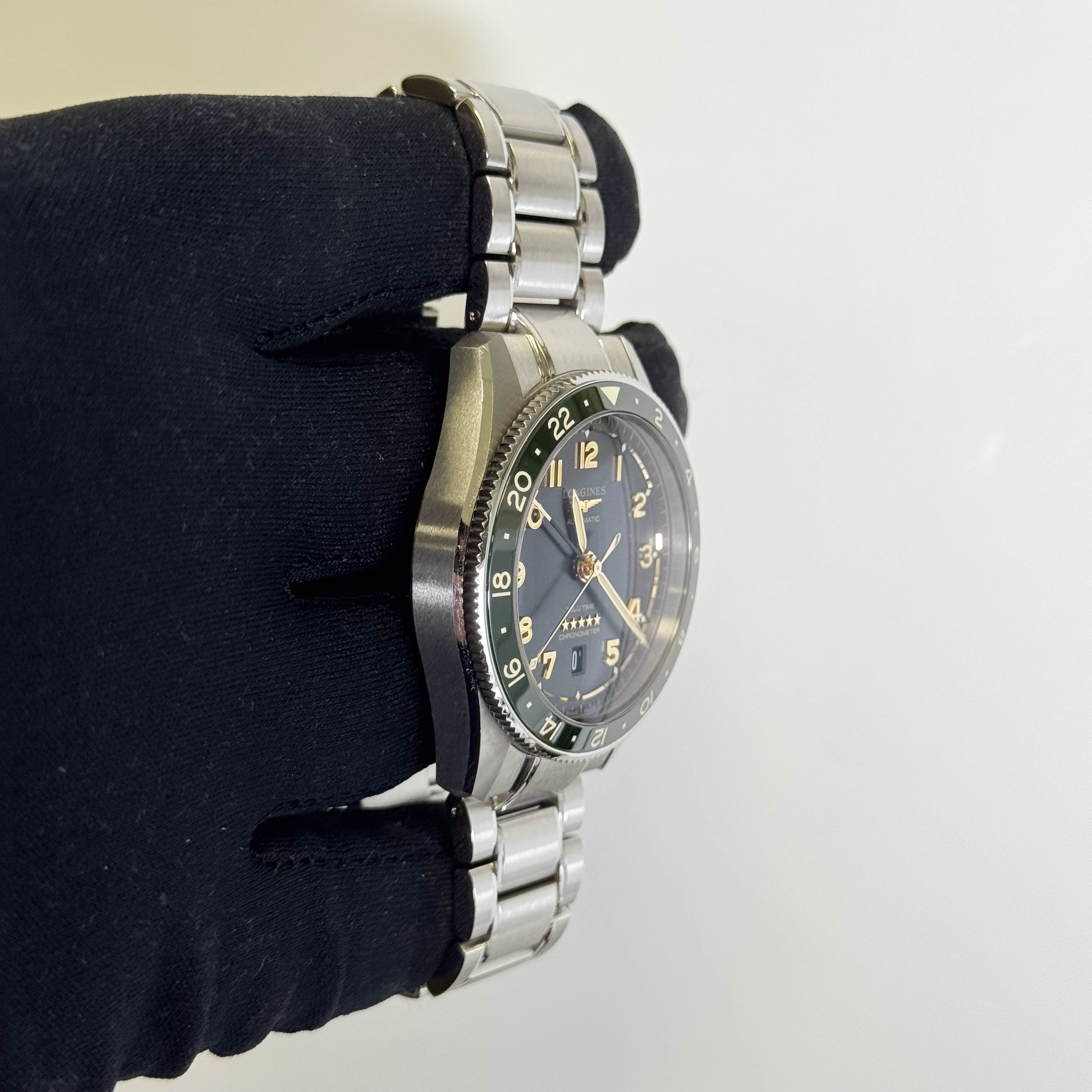 Longines Spirit Zulu Time 42mm Black Dial Watch Ref# L3.812.4.63.2