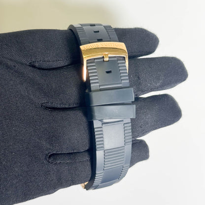 Louis Vuitton Tambour 44mm Blue Dial Watch Ref# Q103E - Happy Jewelers Fine Jewelry Lifetime Warranty