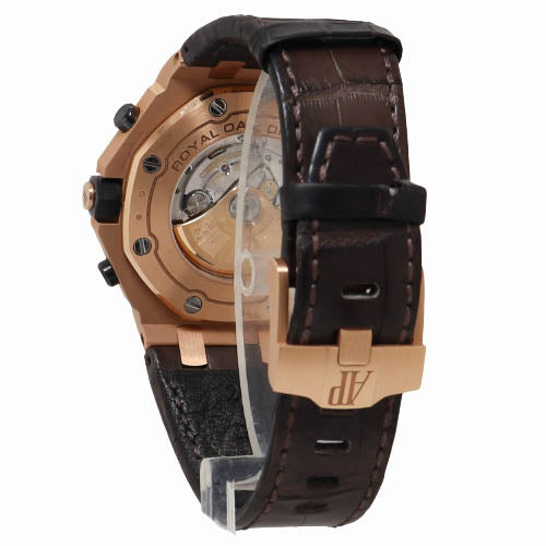 Audemars Piguet Royal Oak Offshore Rose Gold 42mm Grey Chronograph "Mega Tapisserie" Dial Watch Reference# 26470OR.OO.A125CR.01 - Happy Jewelers Fine Jewelry Lifetime Warranty