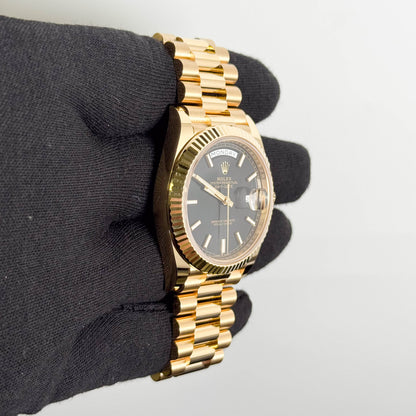 Rolex Day-Date 40mm Black Dial Watch Ref# 228238