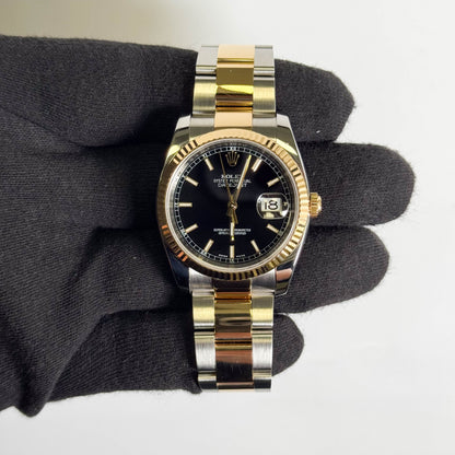 Rolex Datejust 36mm Black Dial Watch Ref# 116233