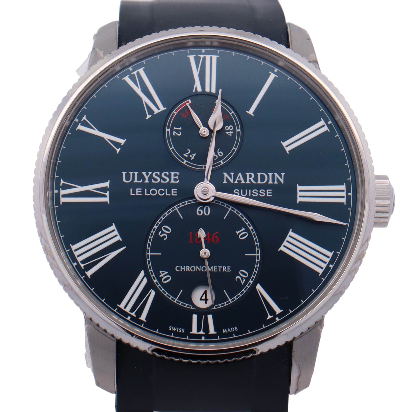 Ulysse Nardin Stainless Steel 42mm Blue Chronometer Dial Watch Reference# 1183-310/43 - Happy Jewelers Fine Jewelry Lifetime Warranty