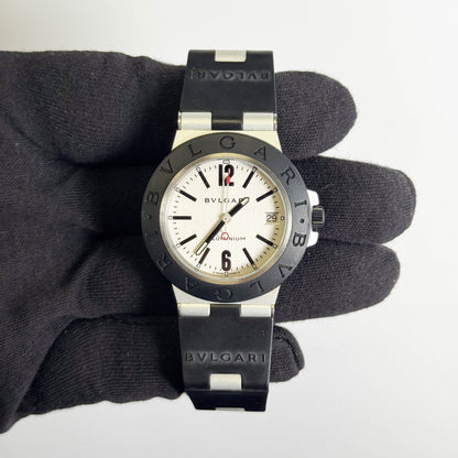 Bvlgari Diagono 29mm White Dial Watch Ref# AL38TA - Happy Jewelers Fine Jewelry Lifetime Warranty