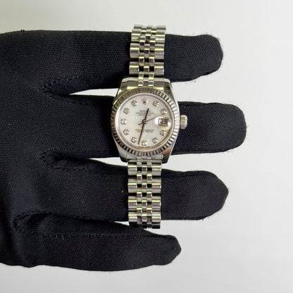 Rolex Datejust 26mm MOP Dial Watch Ref# 179174 - Happy Jewelers Fine Jewelry Lifetime Warranty