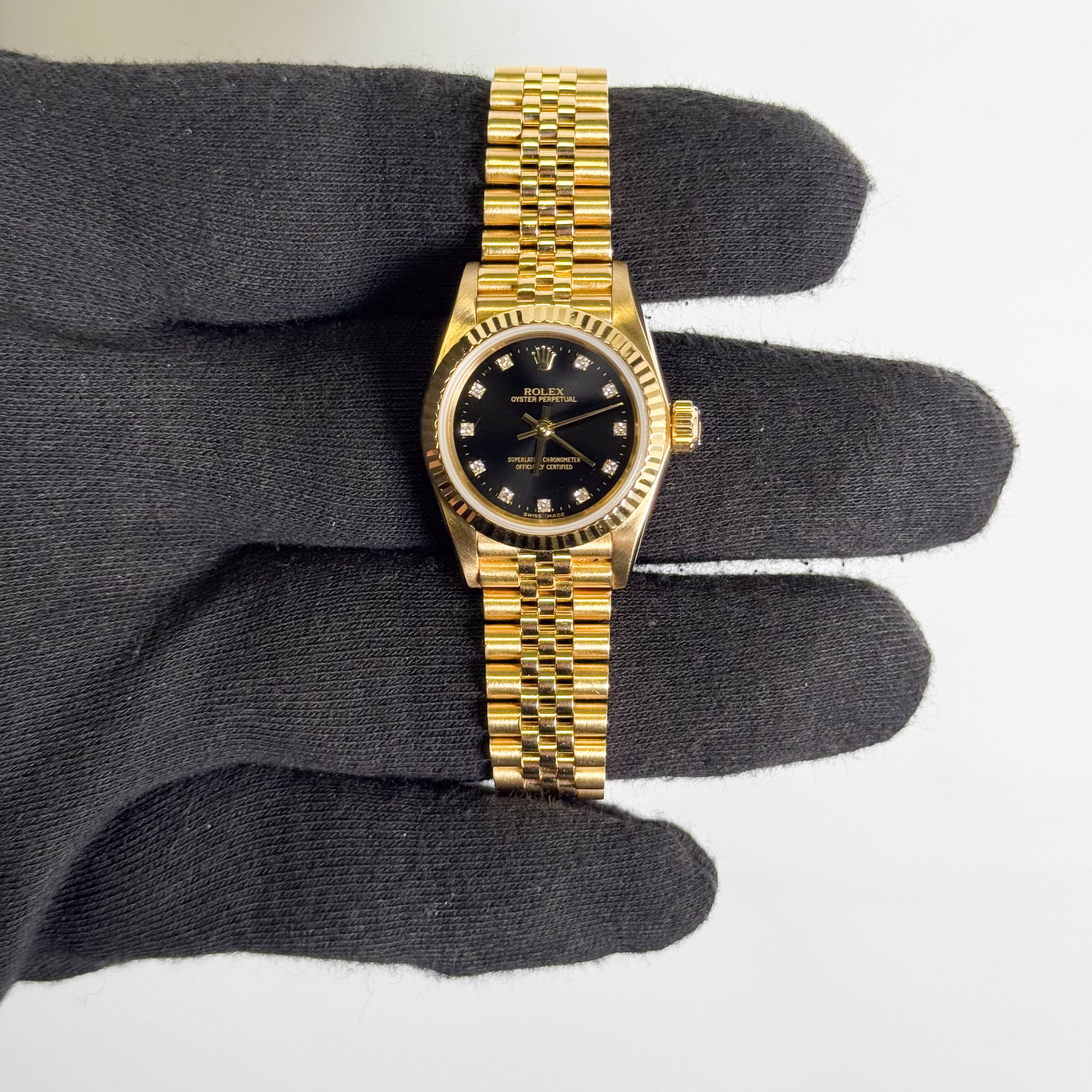 Rolex Oyster Perpertual 24mm Black Dial Watch Ref# 67198