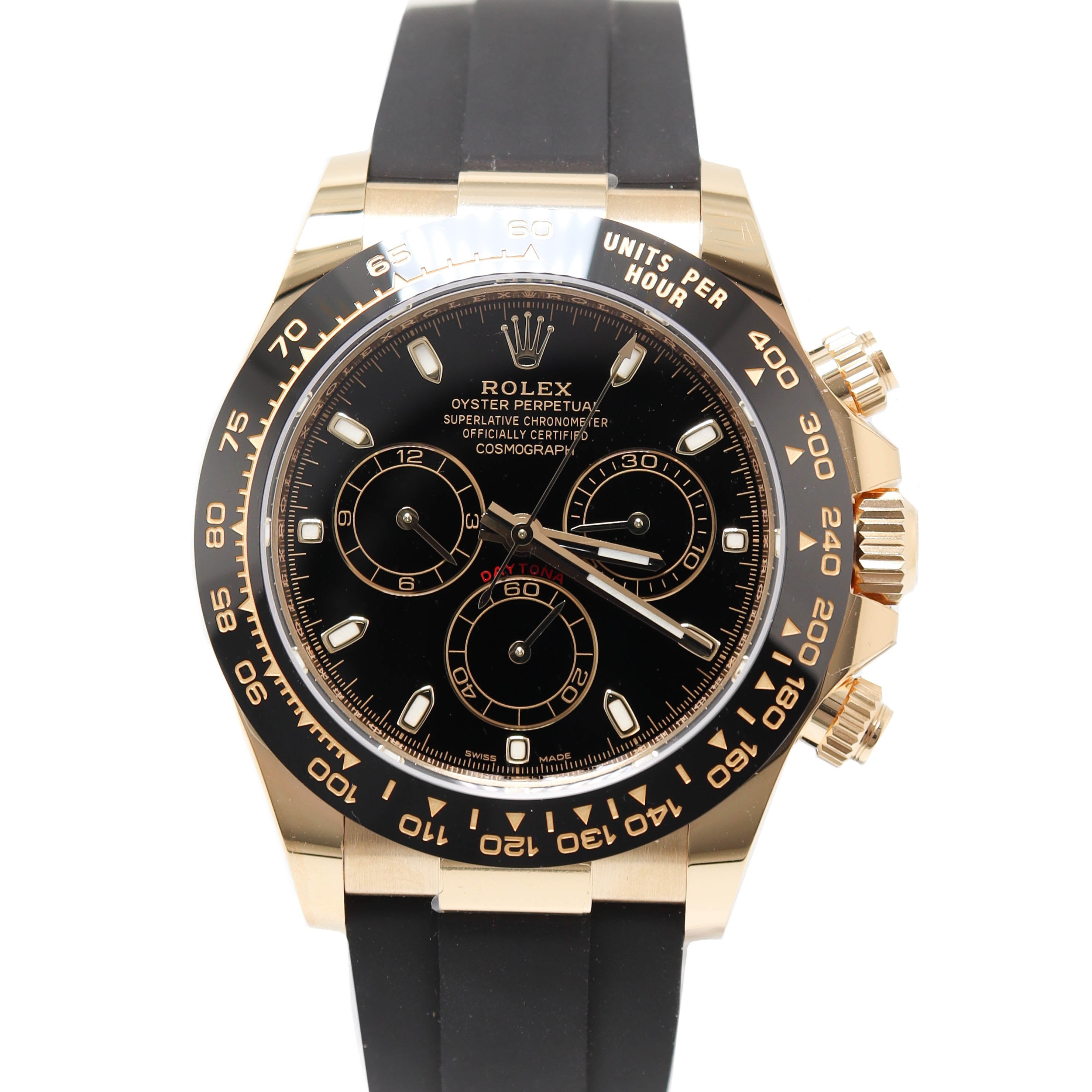 Rolex Mens Daytona Yellow Gold 40mm Black Chronograph Dial Watch Reference #: 116518LN - Happy Jewelers Fine Jewelry Lifetime Warranty