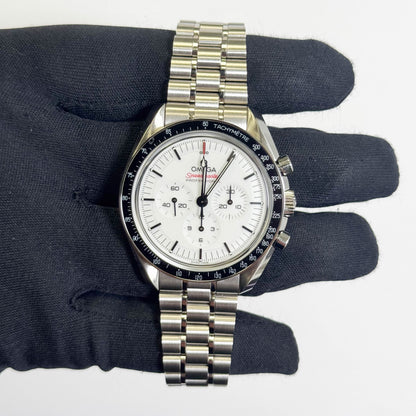 Omega Speedmaster 42mm White Dial Watch Ref# 310.30.42.50.04.001 - Happy Jewelers Fine Jewelry Lifetime Warranty