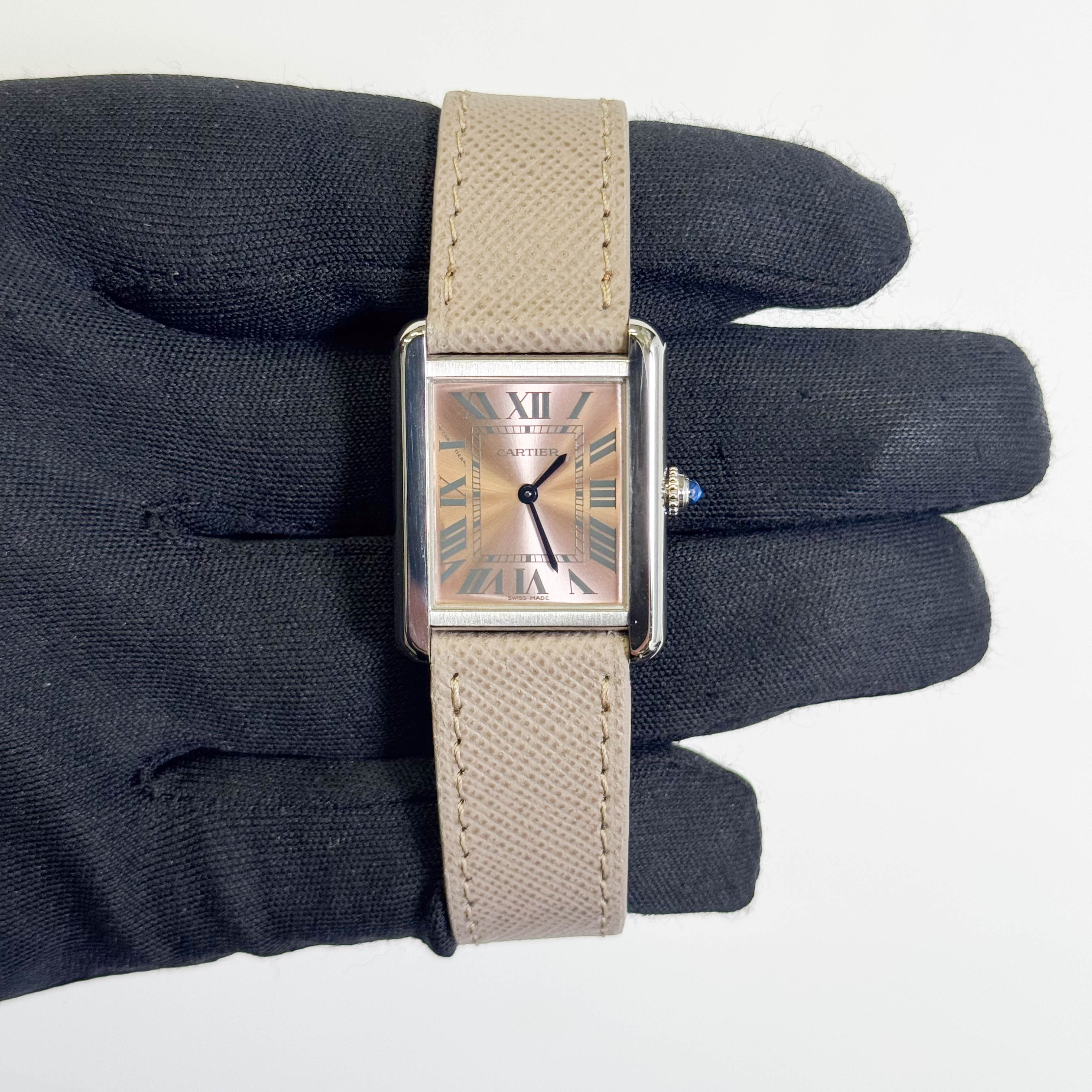 Cartier Tank 31mm Pink Dial Watch Ref# W5200000 - Happy Jewelers Fine Jewelry Lifetime Warranty