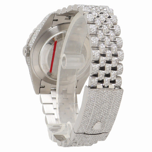 Rolex Mens Datejust Iced Out Stainless Steel 41mm Custom Pave Diamond Dial Watch Reference# 126300 - Happy Jewelers Fine Jewelry Lifetime Warranty