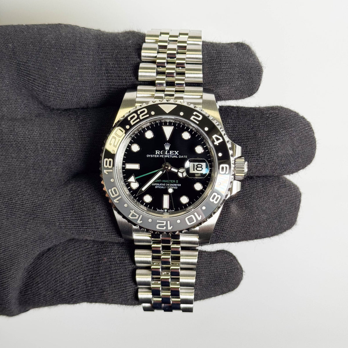 Rolex GMT-Master II 40mm Black Dial Watch Ref# 126710GRNR