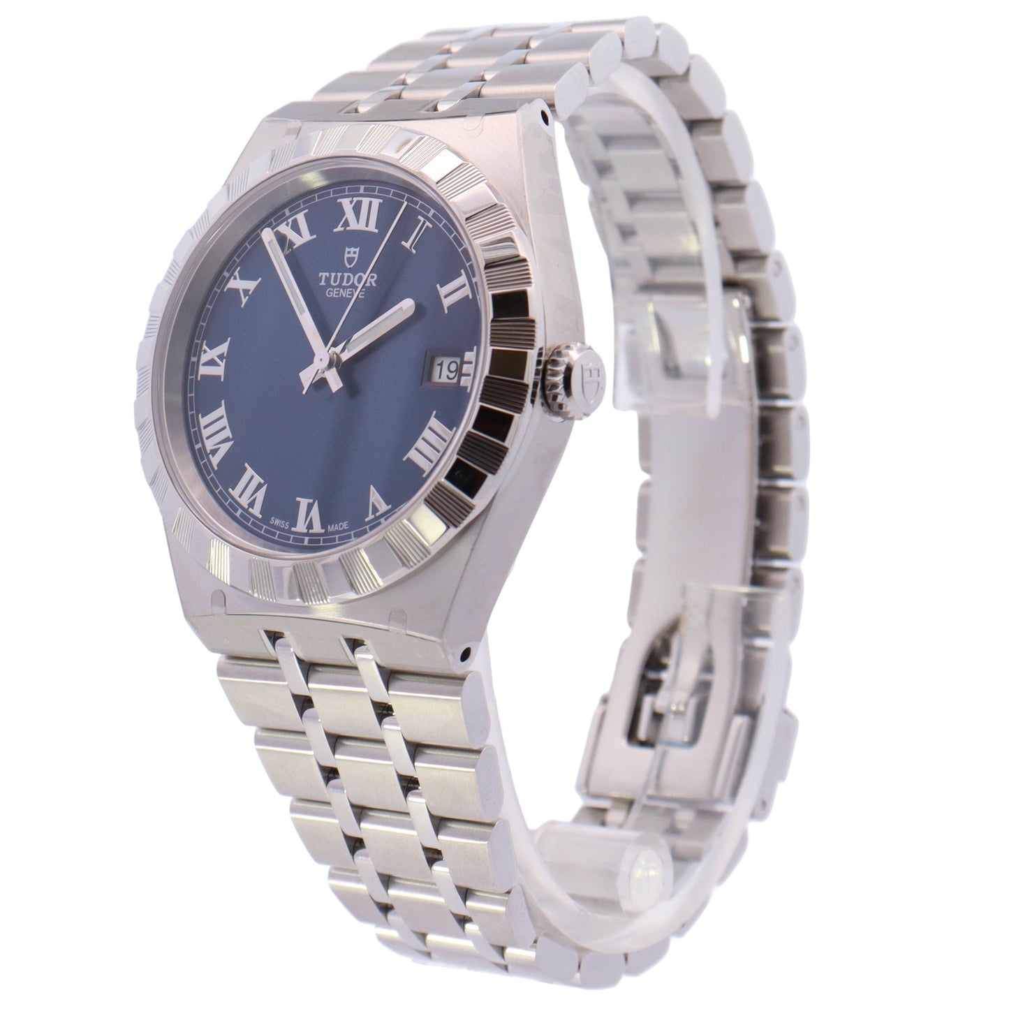 Tudor Royal Steel 38mm Blue Roman Dial Watch Reference# 28500 - Happy Jewelers Fine Jewelry Lifetime Warranty