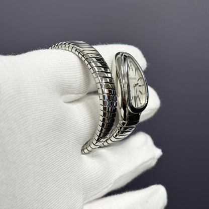 Bvlgari Serpenti Tubagos 35mm White Dial Watch Ref# 101817 - Happy Jewelers Fine Jewelry Lifetime Warranty