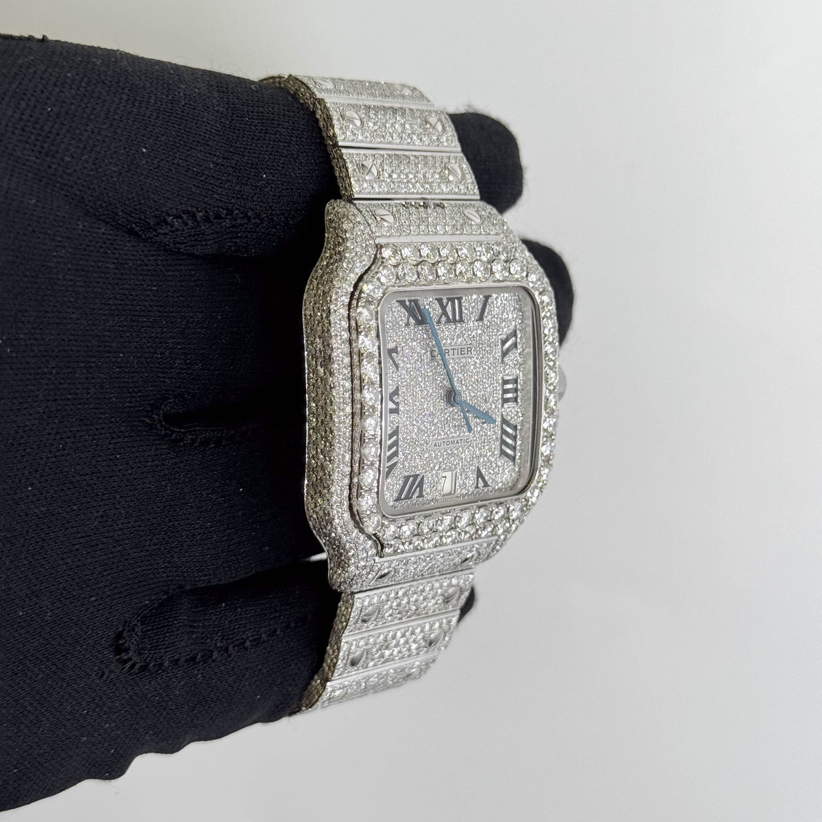 Cartier Santos Iced Out 40mm Iced Out Dial Watch Ref# WSSA0018 - Happy Jewelers Fine Jewelry Lifetime Warranty