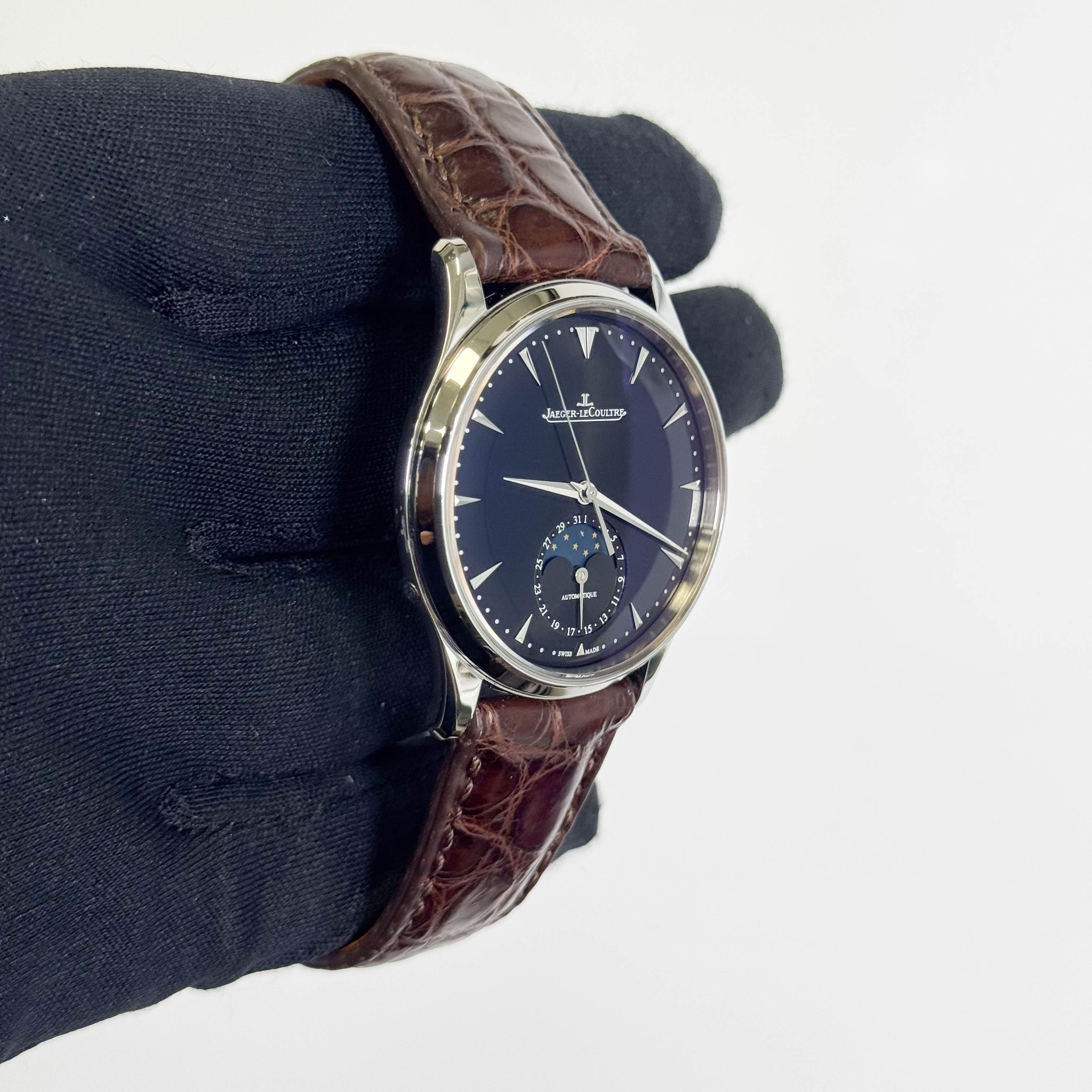 Jaeger-LeCoultre Ultra Thin Moon 30mm Black Dial Watch Ref# Q1368470 - Happy Jewelers Fine Jewelry Lifetime Warranty