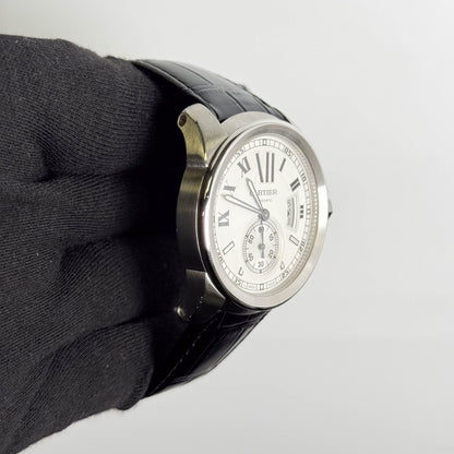 Cartier Calibre De 42mm Silver Dial Watch Ref# W7100037