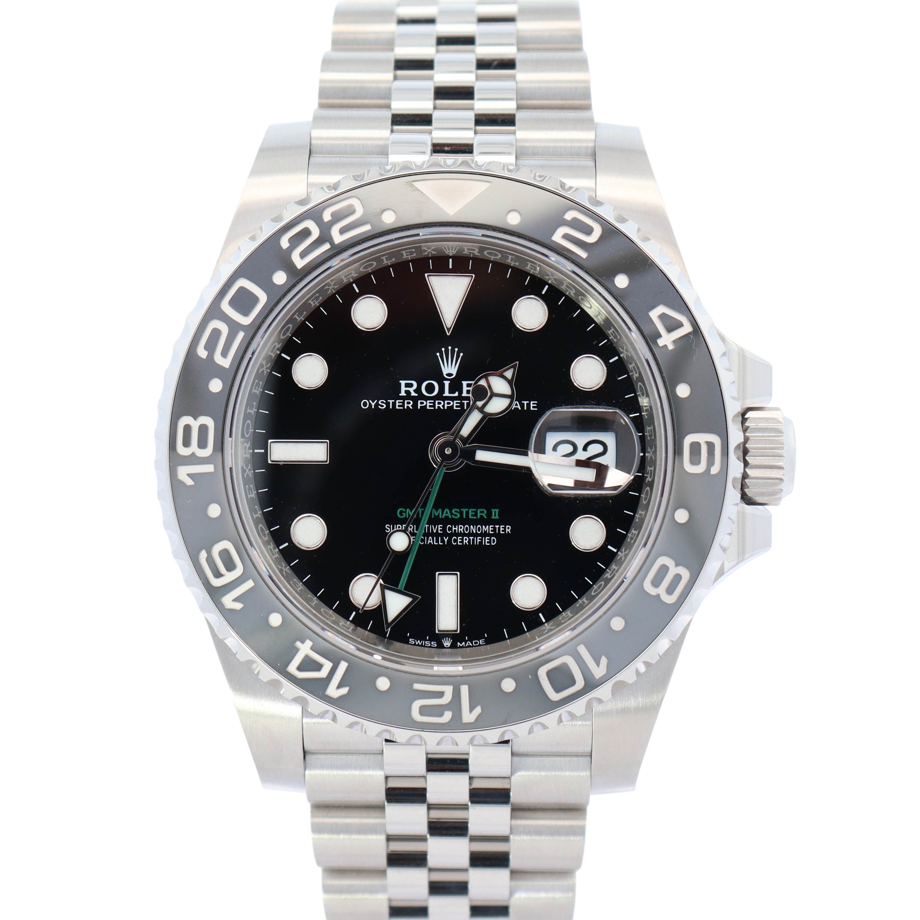 Rolex GMT Master II 40mm Black Dial Watch Ref# 126710GRNR - Happy Jewelers Fine Jewelry Lifetime Warranty
