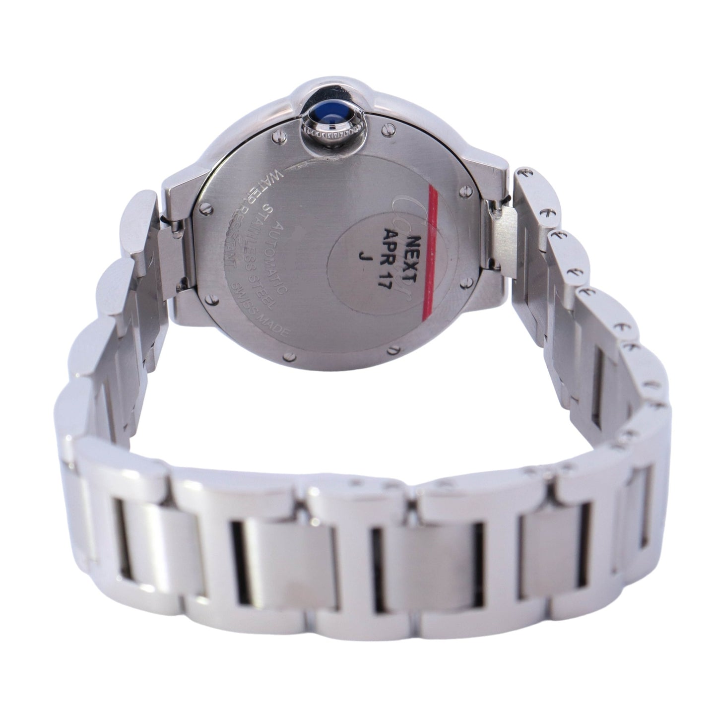 Cartier Ballon Bleu Stainless Steel 33mm White Roman Dial Watch Reference # W6920071
