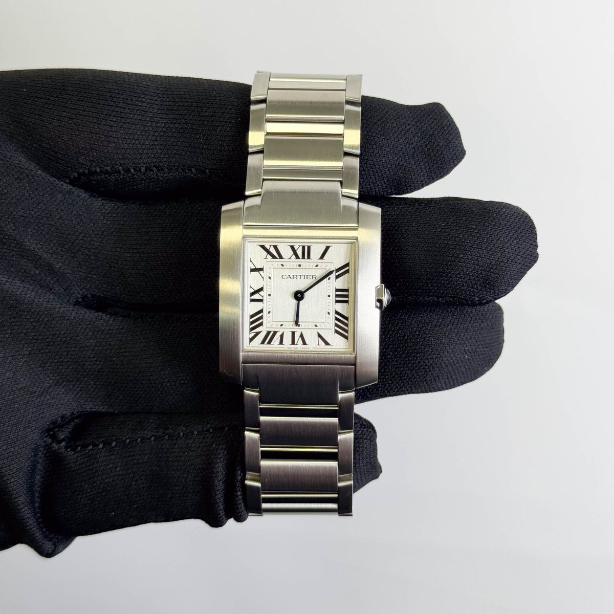 Cartier Tank Française Medium 32mm x 27mm Silver Roman Dial Watch Ref# WSTA0105 - Happy Jewelers Fine Jewelry Lifetime Warranty