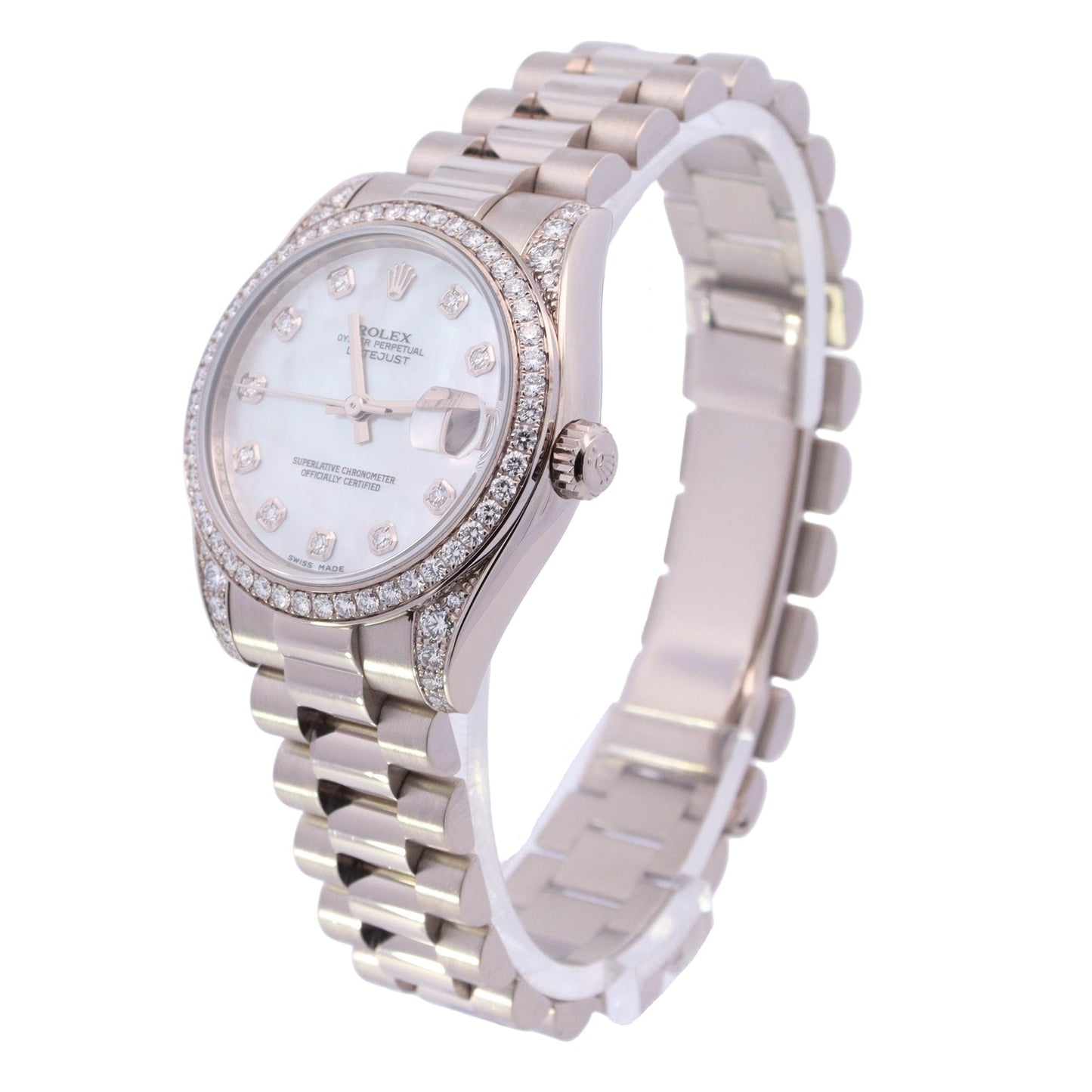 Rolex Datejust White Gold 31mm Factory White MOP Diamond Dot Dial Watch Reference# 178159 - Happy Jewelers Fine Jewelry Lifetime Warranty