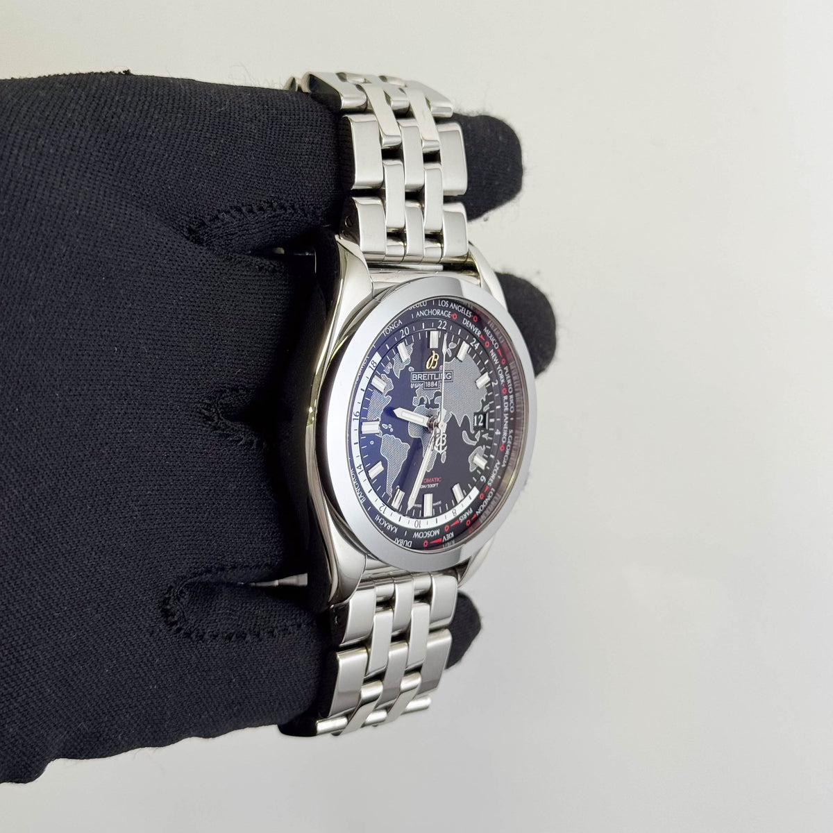 Breitling Galactic Unitime 44mm Black Dial Watch Ref# WB3510 - Happy Jewelers Fine Jewelry Lifetime Warranty