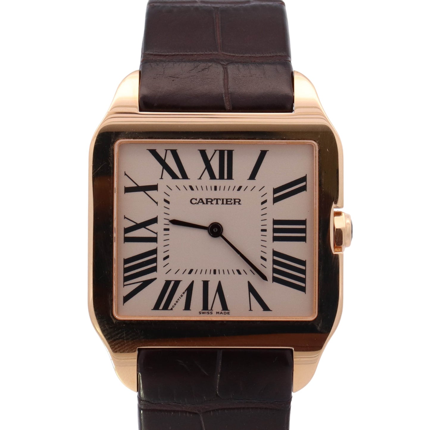 Cartier Santos Dumont Yellow Gold 35mm White Roman Numeral Dial Watch Reference# W2009251 - Happy Jewelers Fine Jewelry Lifetime Warranty