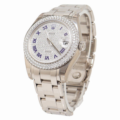 Rolex Datejust White Gold 31mm Factory Diamond Roman Dial Watch Reference# 81339 - Happy Jewelers Fine Jewelry Lifetime Warranty