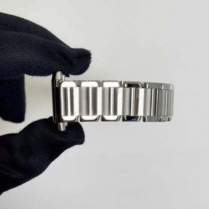 Cartier Tank Stainless Steel 25mm White/Ivory Dial Watch Ref# W51011Q3 - Happy Jewelers Fine Jewelry Lifetime Warranty