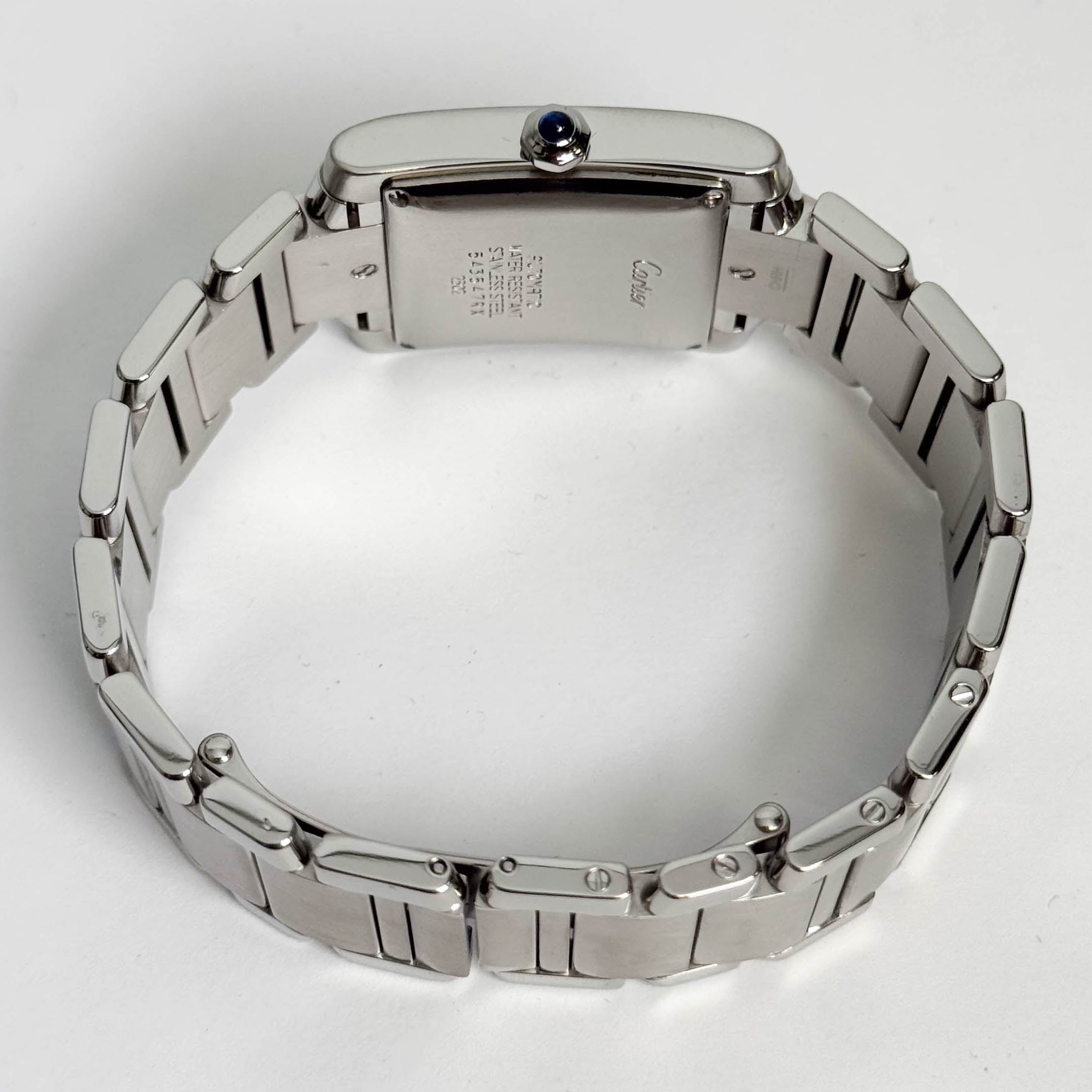 Cartier Tank Stainless Steel 25mm White/Ivory Dial Watch Ref# W51011Q3 - Happy Jewelers Fine Jewelry Lifetime Warranty
