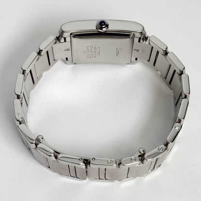 Cartier Tank Stainless Steel 25mm White/Ivory Dial Watch Ref# W51011Q3 - Happy Jewelers Fine Jewelry Lifetime Warranty