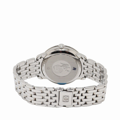 Omega Ladies Deville Stainless Steel 37mm White MOP Dial Watch Reference# 424.10.33.20.55.002 - Happy Jewelers Fine Jewelry Lifetime Warranty