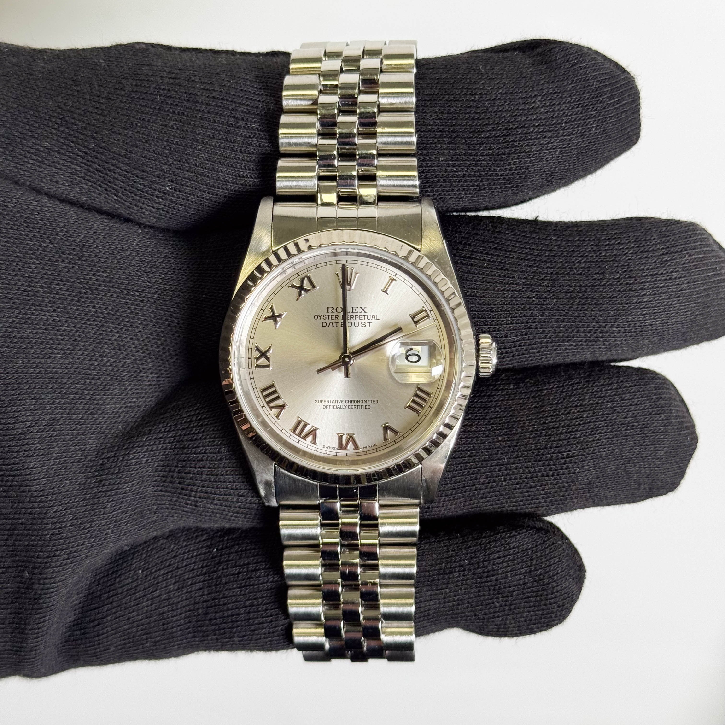 Rolex Datejust 36mm Silver Dial Watch Ref# 16234