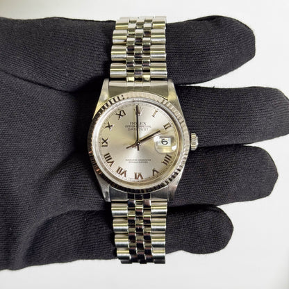 Rolex Datejust 36mm Silver Dial Watch Ref# 16234